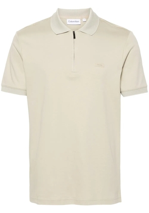 Calvin Klein logo-patch cotton polo shirt - Green