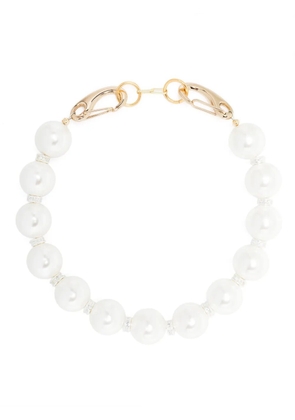 Atu Body Couture x Shir Fine Jewellery rhinestone-embellished pearl necklace - White