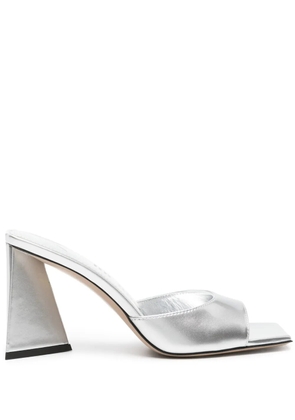 The Attico 85mm Devon metallic sandals - Silver