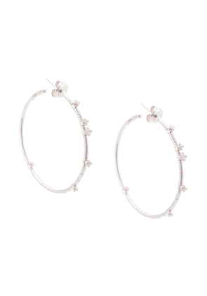 Mattia Cielo 18kt white gold embellished hoop earrings - Silver