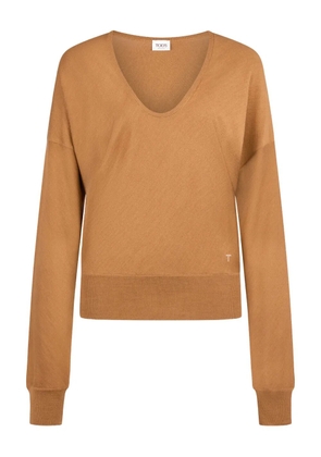 Tod's V-neck wool-silk blend sweater - Orange