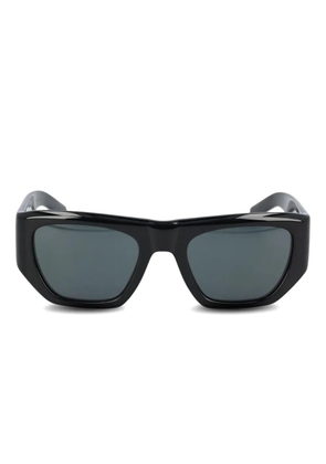 Saint Laurent Eyewear logo-plaque rectangle sunglasses - Black