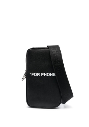 Off-White slogan-print messenger bag - Black