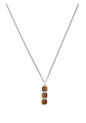 Tom Wood Mini Cushion pendant Tiger Eye necklace - Silver