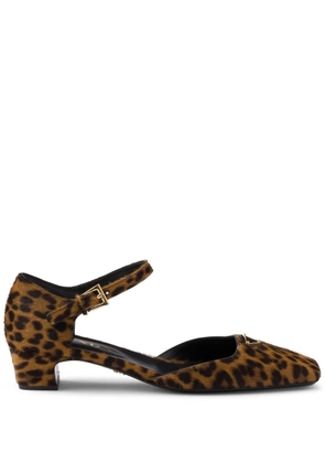 Prada 35mm leopard-print pumps - Brown