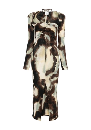 Nanushka ruched-detail maxi dress - Green