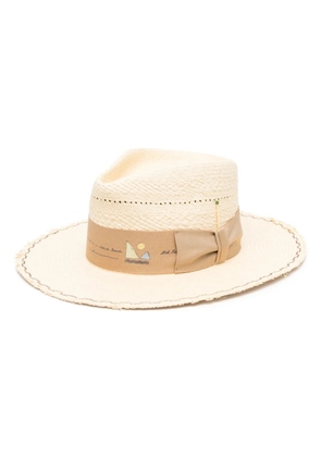 Nick Fouquet Mehari printed-weave straw hat - Neutrals