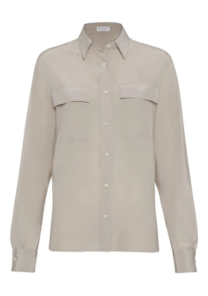 Brunello Cucinelli crepe de chine shirt - Neutrals