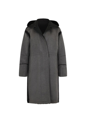 Moorer hooded cashmere coat - Grey