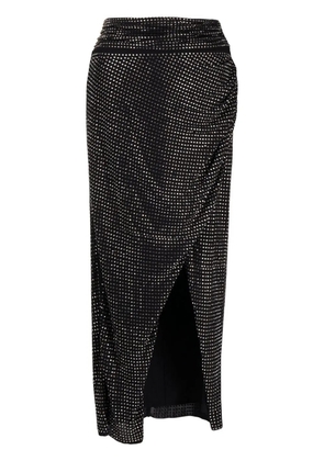 Self-Portrait gem-embellished draped skirt - Black