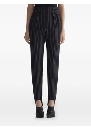 Mugler pinstriped slit hem trousers - Black
