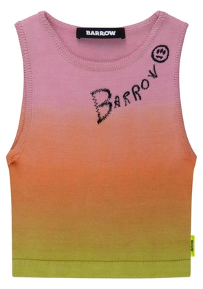 BARROW rainbow knitted crop top - Pink