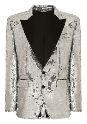 Dolce & Gabbana sequin-embellished tuxedo jacket - Grey