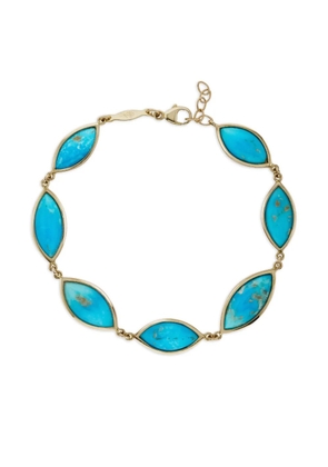 Jacquie Aiche 14K yellow gold marquise-bezel turquoise bracelet - Blue