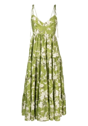 ERDEM Azami Magnolia Garden-print dress - Green