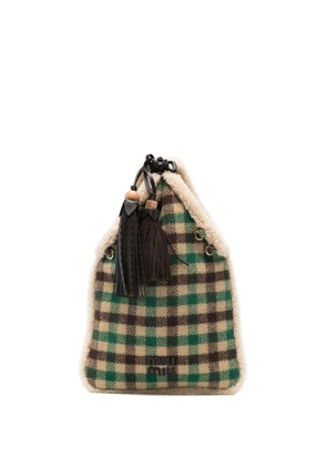 Miu Miu tartan shearting-tream pouch bag - Green