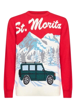 MC2 Saint Barth jacquard embroidery sweater - Red