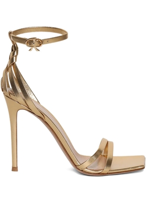 Gianvito Rossi 105mm braided ankle-strap sandals - Gold