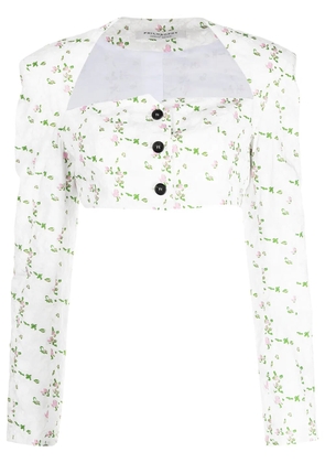 Philosophy Di Lorenzo Serafini cropped floral-print blouse - White