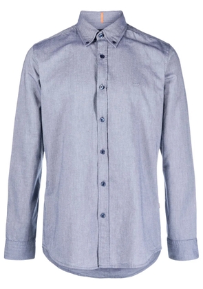BOSS embroidered-logo detail shirt - Grey
