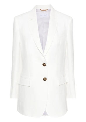 Alberta Ferretti single-breasted linen blazer - White