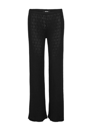 ROTATE BIRGER CHRISTENSEN Pointelle elastic-waist trousers - Black