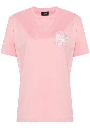 ETRO Pegaso-motif cotton T-shirt - Pink