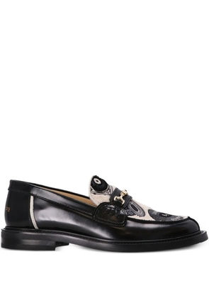 Filling Pieces graphic-pattern leather loafers - Black