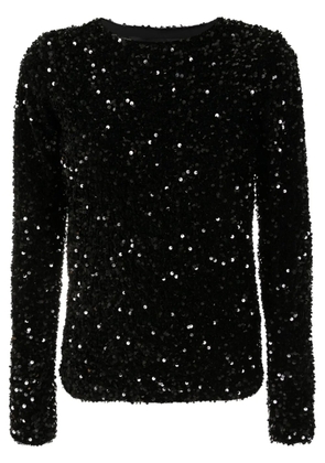 Gloria Coelho sequin-embellished long-sleeve top - Black