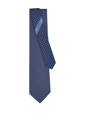 Ferragamo gancini patterned tie - Blue