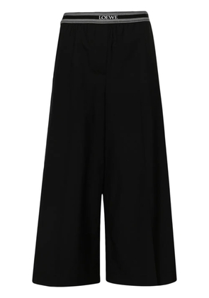 LOEWE logo-waistband cropped trousers - Black