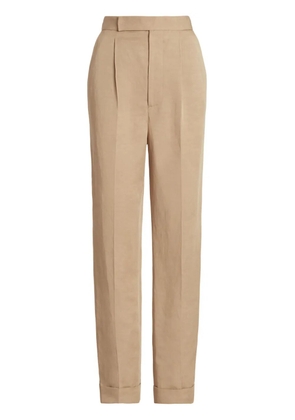 Ralph Lauren Collection Evanne pleated linen-blend trousers - Neutrals