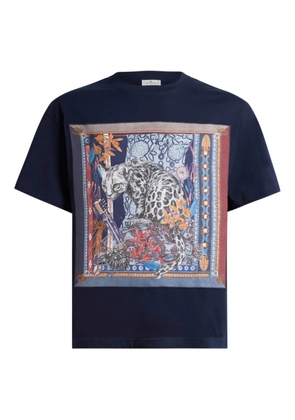 ETRO placed leopard-print T-shirt - Blue