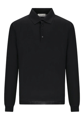 GOES BOTANICAL buttoned long-sleeve polo shirt - Black