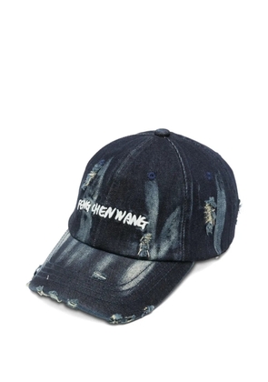 Feng Chen Wang tie-dye distressed cap - Blue