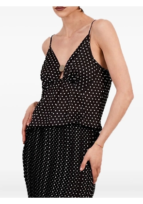 SIMONA CORSELLINI polka-dot button-detail top - Black