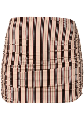 Amir Slama stripe-print mini skirt - Multicolour