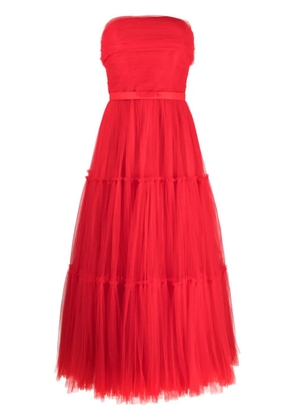 Ana Radu off-shoulder fluted maxi dress - Red