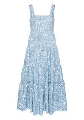 Michael Michael Kors zebra-print tiered midi dress - Blue