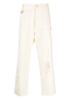Études Studio ripped-detailing loose-fit jeans - White