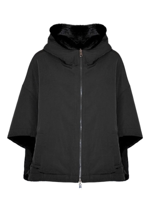 LOU ANDREA hooded reversible cape - Black