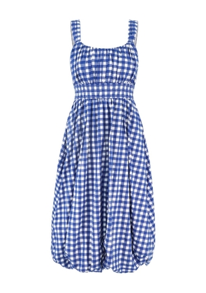 Sea Neci gingham-check balloon midi dress - Blue