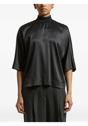 Peserico high-neck short-sleeves top - Black