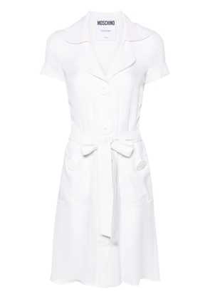 Moschino Pre-Owned 2000s notched-lapels belted midi dress - White