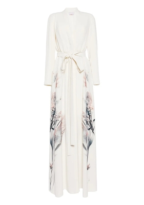 Saiid Kobeisy floral-print kaftan dress - White