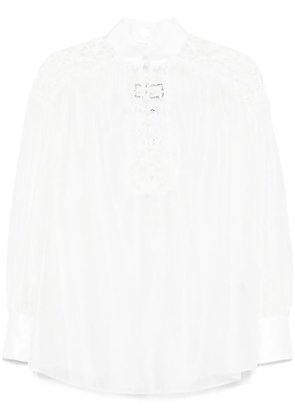 NISSA lace-detailed blouse - White