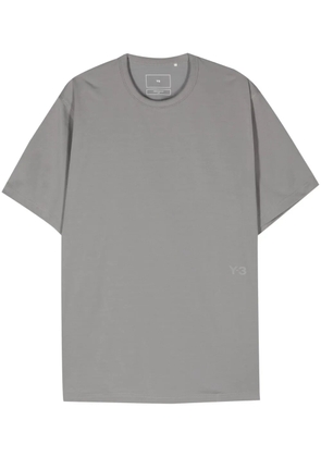 Y-3 logo-print cotton-blend T-shirt - Grey