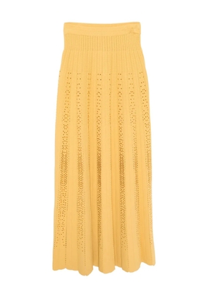 Elie Saab crystal-embellished Knit skirt - Yellow