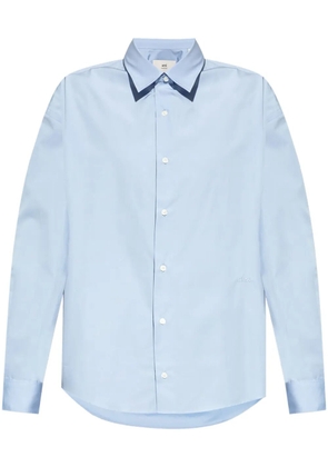 AMI Paris logo embroidered shirt - Blue