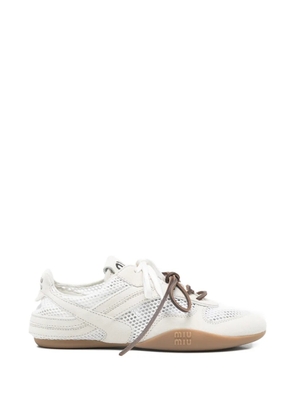 Miu Miu mesh lace-up sneakers - White